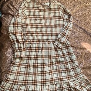 Terra & Sky Brown Plaid Dress